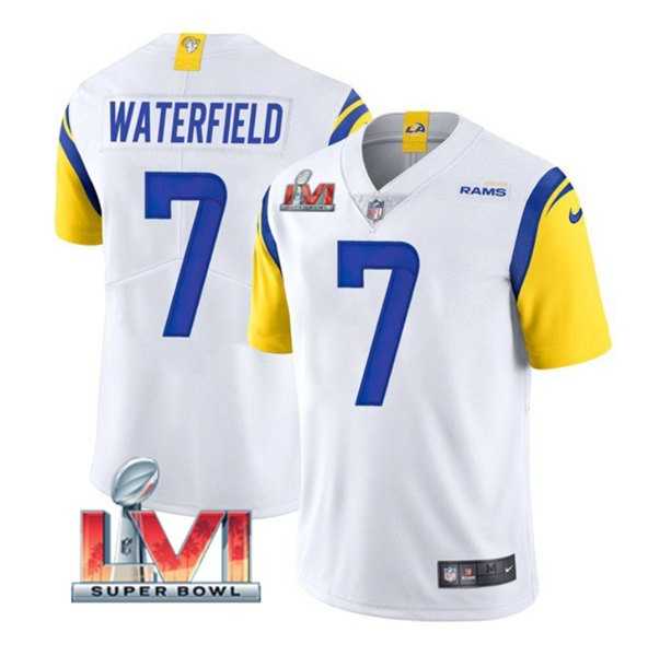 Nike Rams Men & Women & Youth 7 Bob Waterfield White 2022 Super Bowl LVI Vapor Limited Jersey