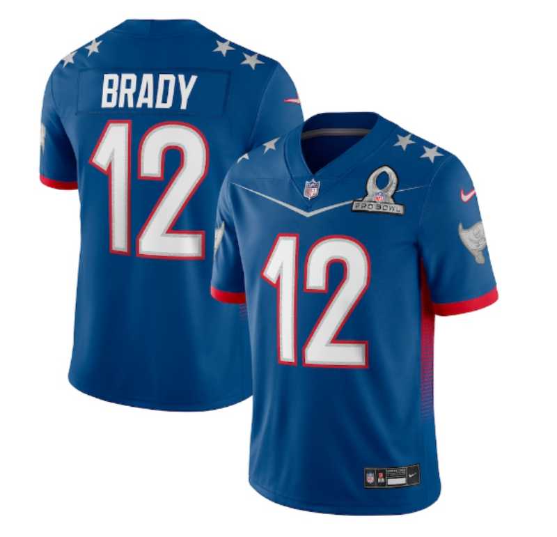 Nike Buccaneers 12 Tom Brady Blue 2022 NFC Pro Bowl Limited Jersey Dzhi