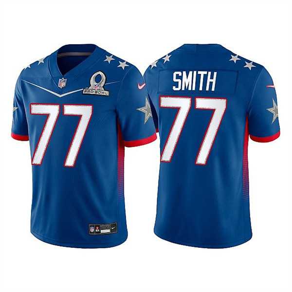 Dallas Cowboys 77 Tyron Smith Blue 2022 NFC Pro Bowl Limited Jersey Dyin