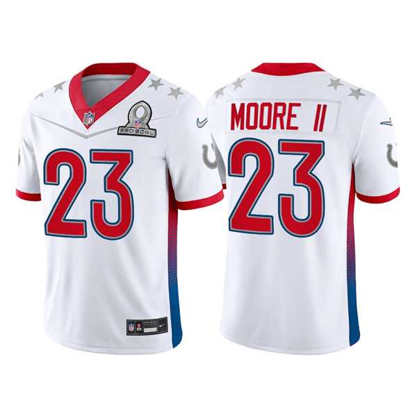 Indianapolis Colts 23 Kenny Moore II 2022 White AFC Pro Bowl Jersey Dyin