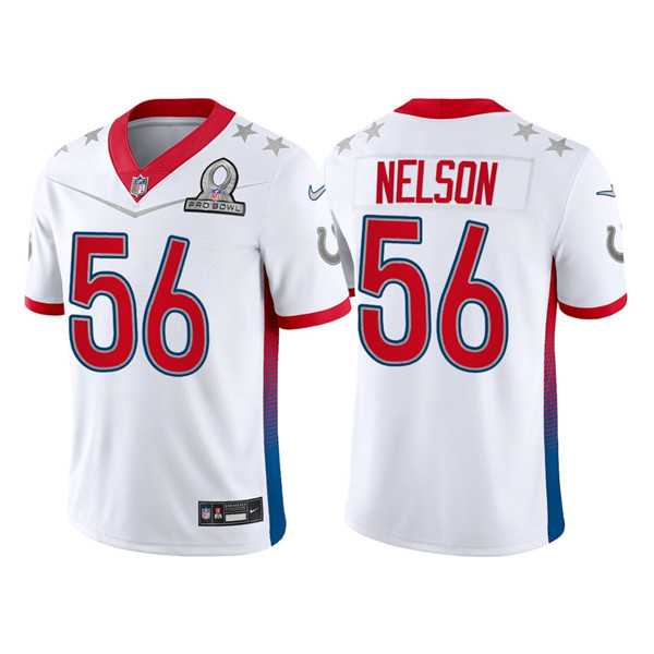 Indianapolis Colts 56 Quenton Nelson 2022 White AFC Pro Bowl Jersey Dyin