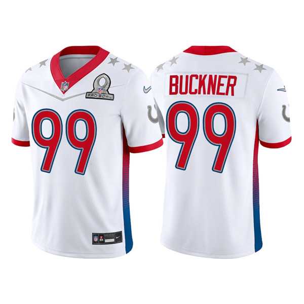 Indianapolis Colts 99 DeForest Buckner 2022 White AFC Pro Bowl Jersey Dyin
