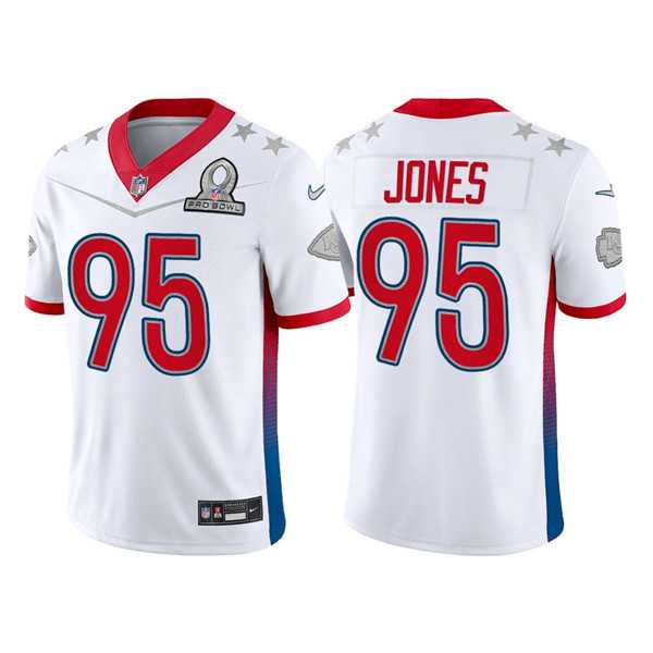 Kansas City Chiefs 95 Chris Jones 2022 White Pro Bowl Jersey Dyin