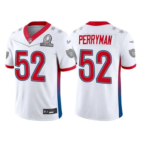 Las Vegas Raiders 52 Denzel Perryman 2022 White AFC Pro Bowl Jersey Dyin