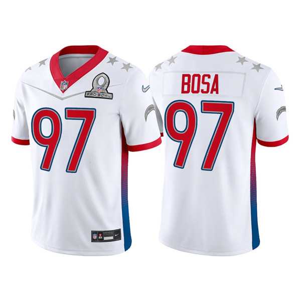 Los Angeles Chargers 97 Joey Bosa 2022 White AFC Pro Bowl Jersey Dyin