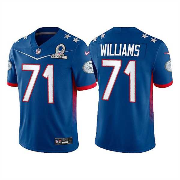 San Francisco 49ers 71 Trent Williams Blue 2022 NFC Pro Bowl Limited Jersey Dyin