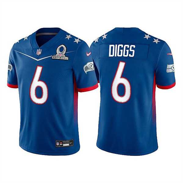 Seattle Seahawks 6 Quandre Diggs Blue 2022 NFC Pro Bowl Limited Jersey Dyin