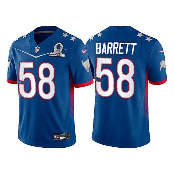 Tampa Bay Buccaneers 58 Shaquil Barrett Blue 2022 NFC Pro Bowl Limited Jersey Dyin