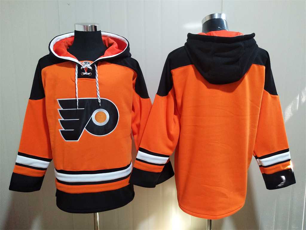Philadelphia flyers Customized Mens's Orange All Stitched Sweatshirt Hoodie