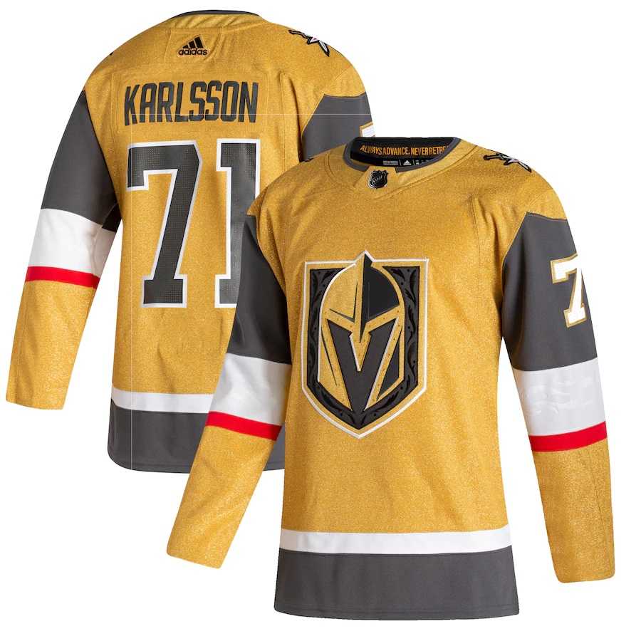 Vegas Golden Knights 71 William Karlsson 2020-21 Alternate Player Adidas Gold Jersey
