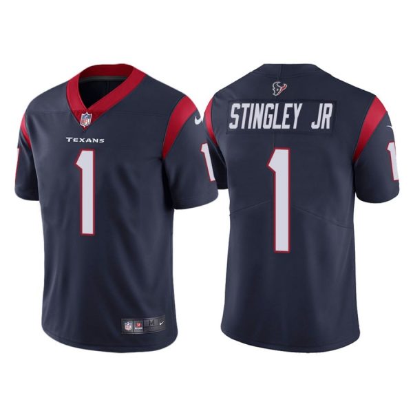 Nike Texans Men & Women & Youth 1 Derek Stingley Jr. Navy Youth 2022 NFL Draft Vapor Untouchable Limited Jersey