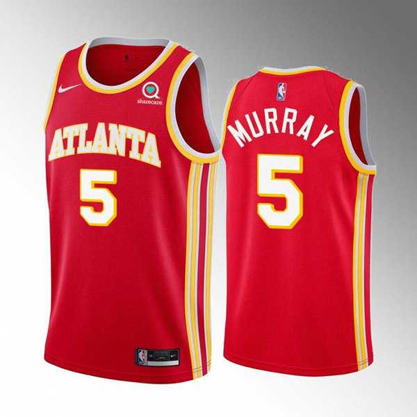 Atlanta Hawks #5 Dejounte Murray Red Stitched Jersey Dzhi
