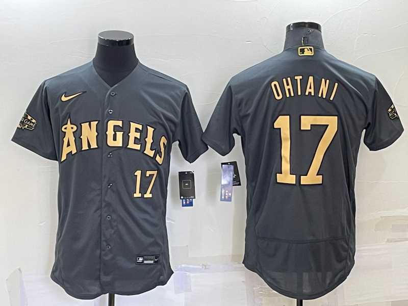 Los Angeles Angels #17 Shohei Ohtani Number Grey 2022 All Star Stitched Flexbase Nike Jersey