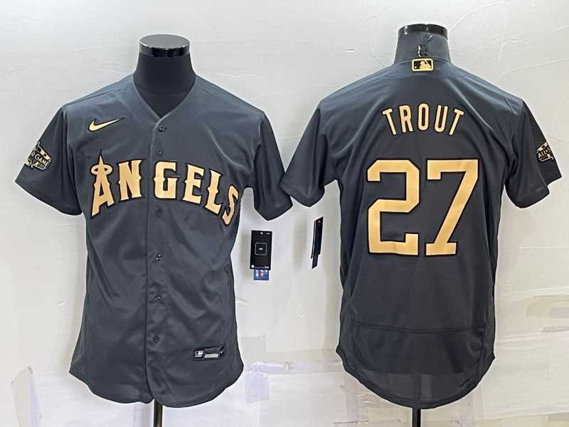 Los Angeles Angels #27 Mike Trout Grey 2022 All Star Stitched Flexbase Nike Jersey
