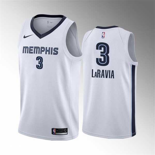 Memphis Grizzlies #3 Jake LaRavia 75th Anniversary Statement Edition White Stitched Basketball Jersey Dzhi