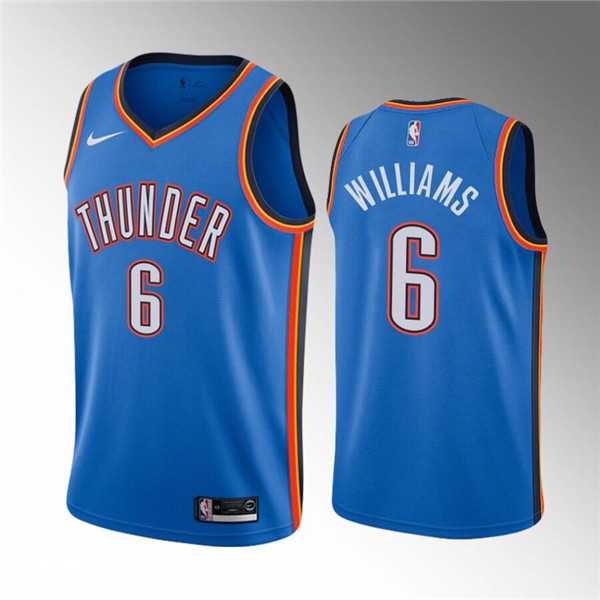 Oklahoma City Thunder #6 Jaylin Williams Blue Icon Edition Stitched Basketball Jersey Dzhi