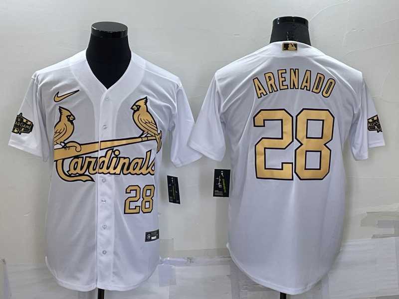 St Louis Cardinals #28 Nolan Arenado Number White 2022 All Star Stitched Cool Base Nike Jersey