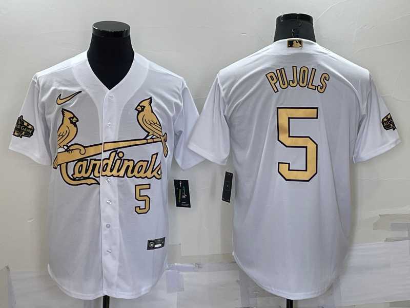 St Louis Cardinals #5 Albert Pujols Number White 2022 All Star Stitched Cool Base Nike Jersey
