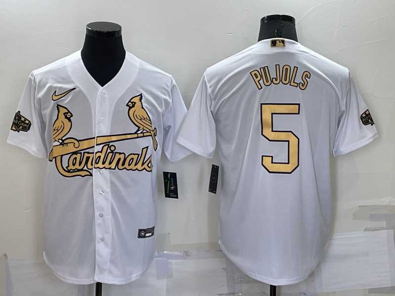 St Louis Cardinals #5 Albert Pujols White 2022 All Star Stitched Cool Base Nike Jersey