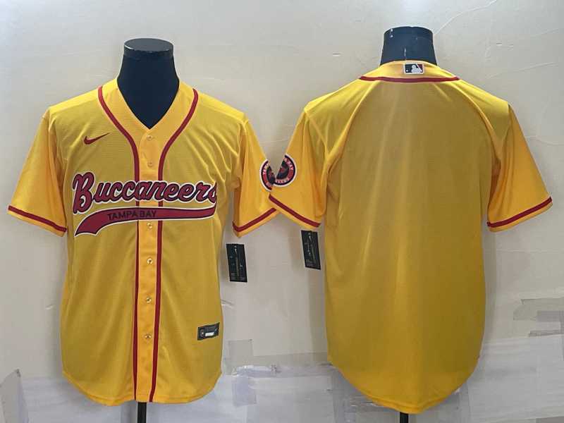 Tampa Bay Buccaneers Blank Yellow Men's Stitched Cool Base Nike Baseball Jersey