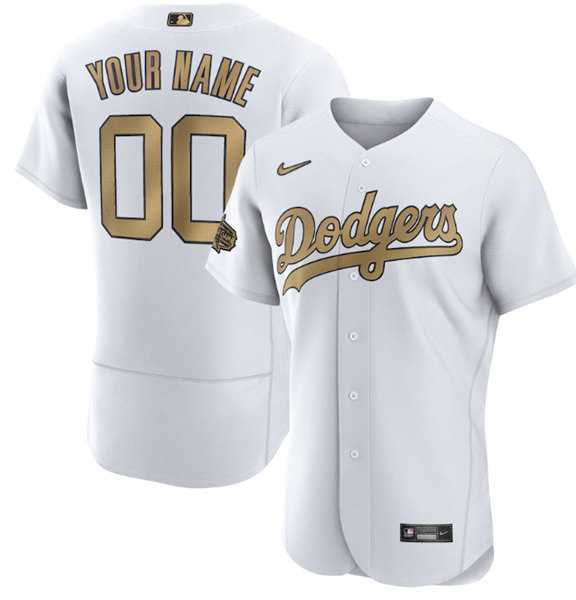Customized Men's Los Angeles Dodgers Active Player White 2022 All-Star Flex Base Stitched Jersey