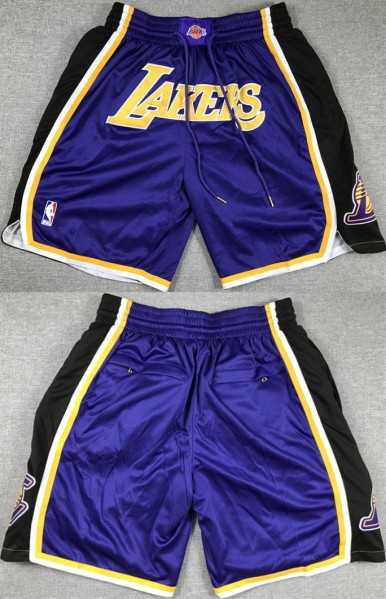 Men's Los Angeles Lakers Purple Black Shorts (Run Small)