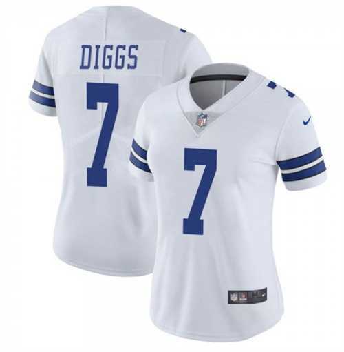 Women's Dallas Cowboys #7 Trevon Diggs White Vapor Untouchable Limited Stitched Jersey