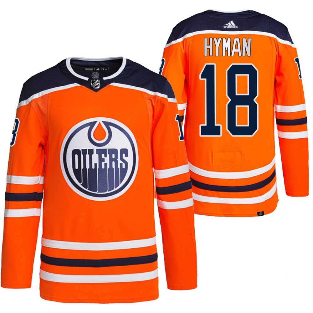 Men's Edmonton Oilers #18 Zach Hyman Orange Stitched Jersey Dzhi