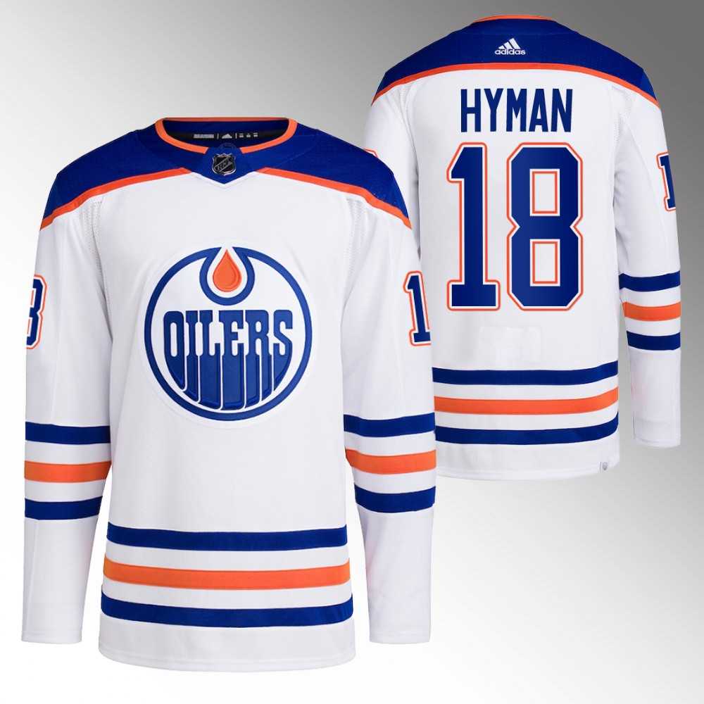 Men's Edmonton Oilers #18 Zach Hyman White Stitched Jersey Dzhi