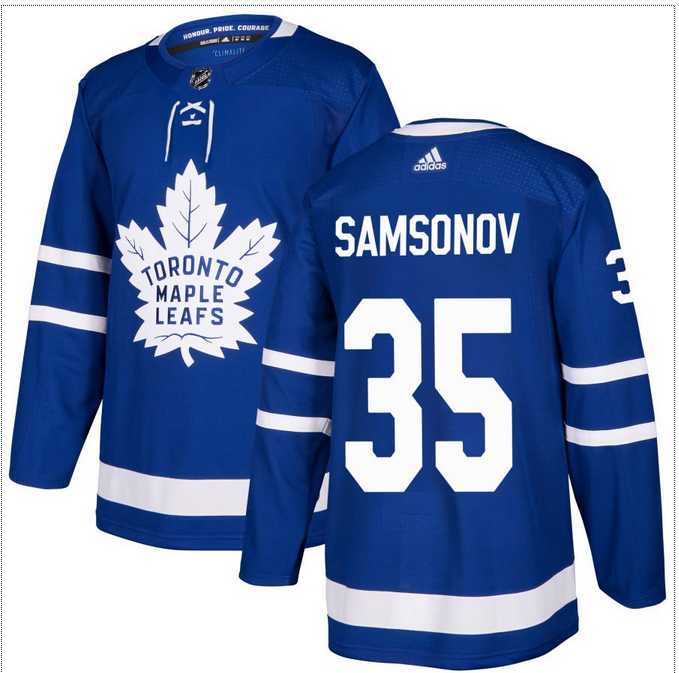 Men's Toronto Maple Leafs #35 Ilya Samsonov Blue Stitched Jersey Dzhi