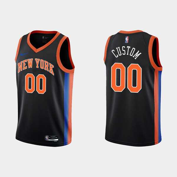 Men & Youth Customized New York Knicks Active 2022-23 Black City Edition Stitched Jersey