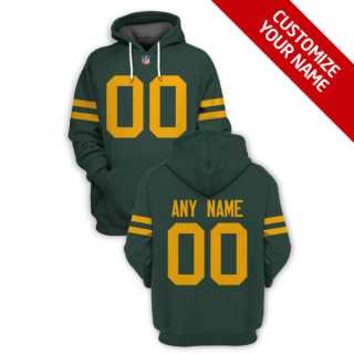 Men's Green Bay Packers Active Player Custom Green Pullover Hoodie
