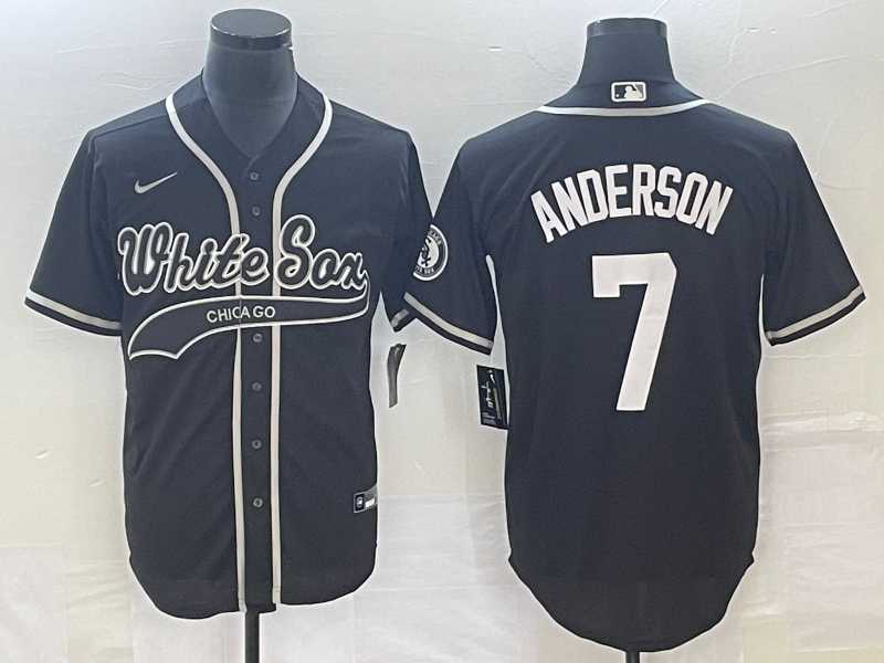 Men's Chicago White Sox #7 Tim Anderson Black Cool Base Stitched Baseball Jerseys