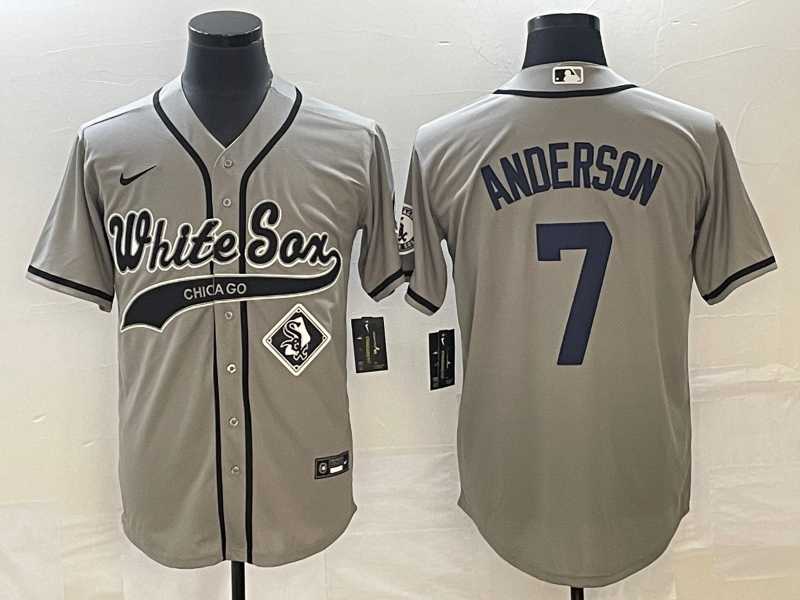 Men's Chicago White Sox #7 Tim Anderson Grey Cool Base Stitched Jersey