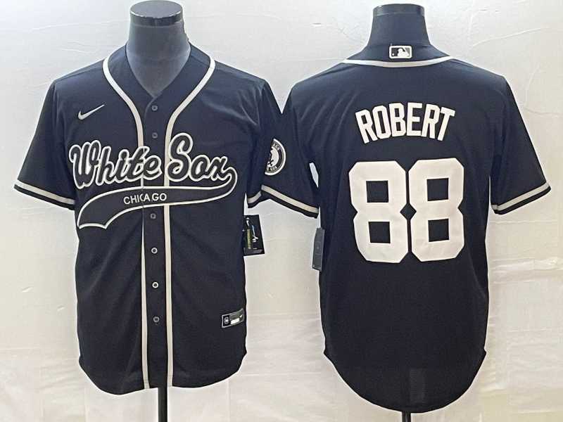 Men's Chicago White Sox #88 Luis Robert Black Cool Base Stitched Baseball Jersey
