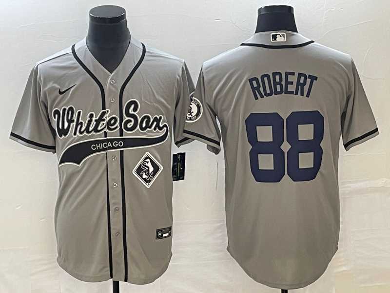 Men's Chicago White Sox #88 Luis Robert Grey Cool Base Stitched Jersey