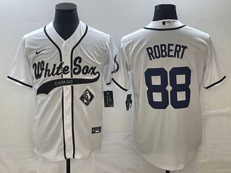 Men's Chicago White Sox #88 Luis Robert White Cool Base Stitched Jerseys