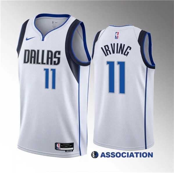 Men's Dallas Mavericks #11 Kyrie Irving White Association Edition Stitched Basketball Jersey Dzhi 