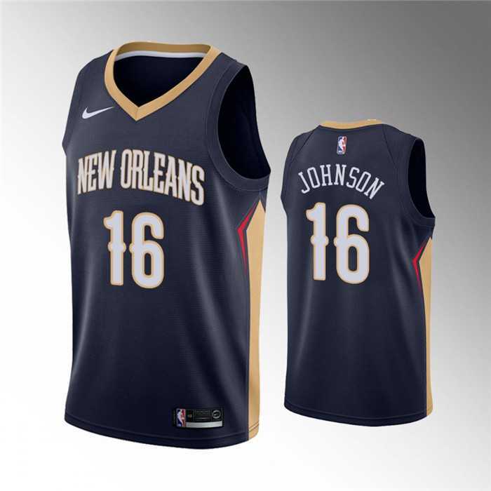 Men's New Orleans Pelicans #16 James Johnson Navy Icon Edition Stitched Jersey Dzhi