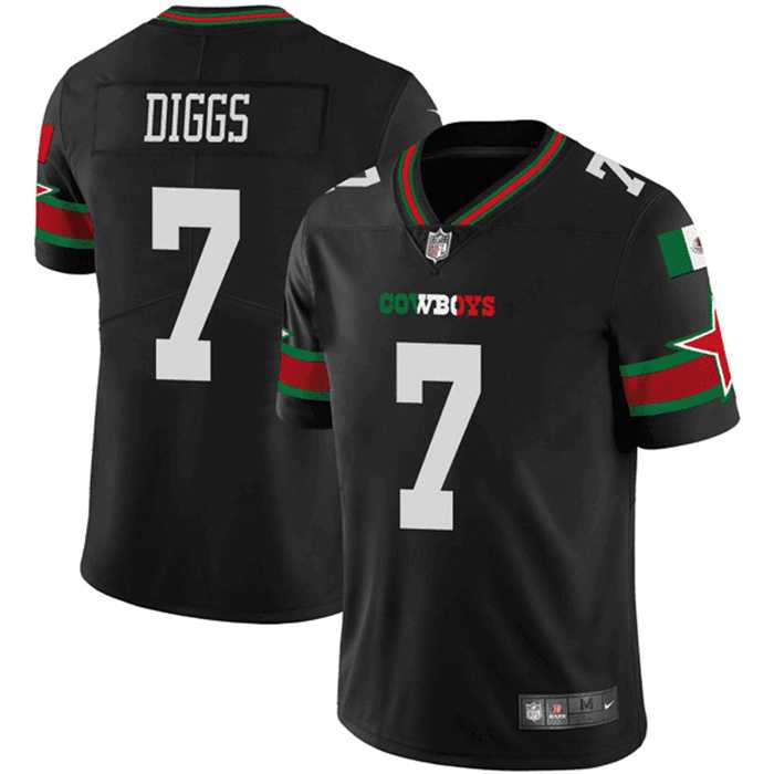Men's Dallas Cowboys #7 Trevon Diggs Black Mexico Vapor Limited Stitched Jersey Dzhi