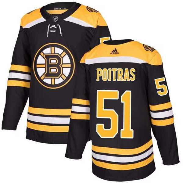 Men's Boston Bruins #51 Matt Poitras Black Stitched Jersey Dzhi