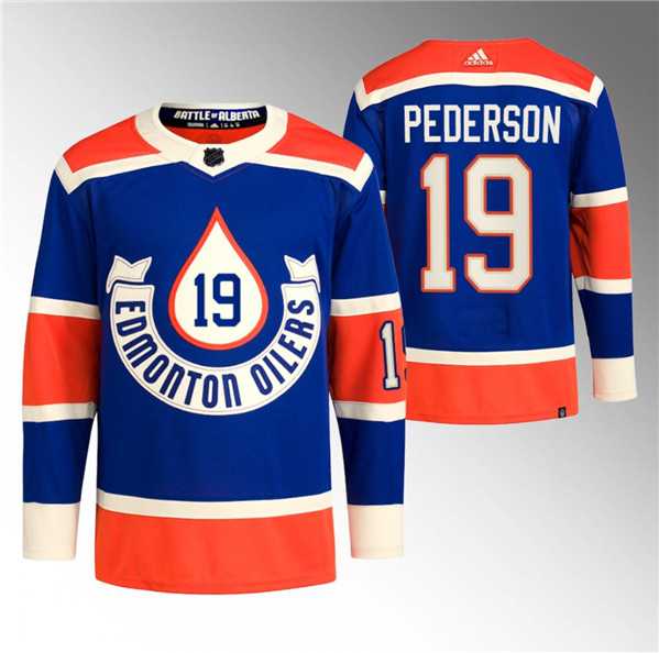 Men's Edmonton Oilers #19 Lane Pederson 2023 Royal Heritage Classic Primegreen Stitched Jersey Dzhi