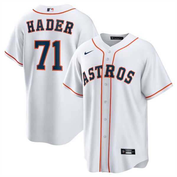 Men's Houston Astros #71 Josh Hader White Cool Base Stitched Baseball Jersey Dzhi