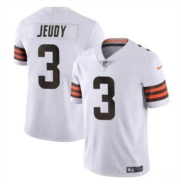 Men & Women & Youth Cleveland Browns #3 Jerry Jeudy White Vapor Limited Football Stitched Jersey