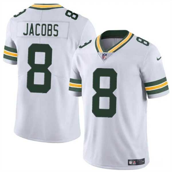 Men & Women & Youth Green Bay Packers #8 Josh Jacobs White Vapor Limited Football Stitched Jersey