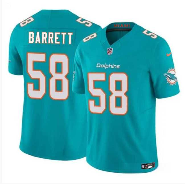 Men & Women & Youth Miami Dolphins #58 Shaquil Barrett Aqua 2023 F.U.S.E Vapor Limited Football Stitched Jersey