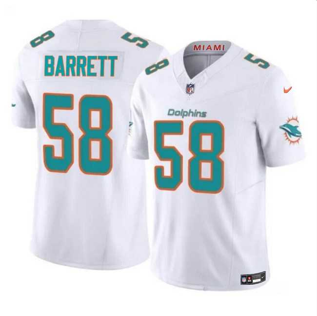 Men & Women & Youth Miami Dolphins #58 Shaquil Barrett White 2023 F.U.S.E Vapor Limited Football Stitched Jersey