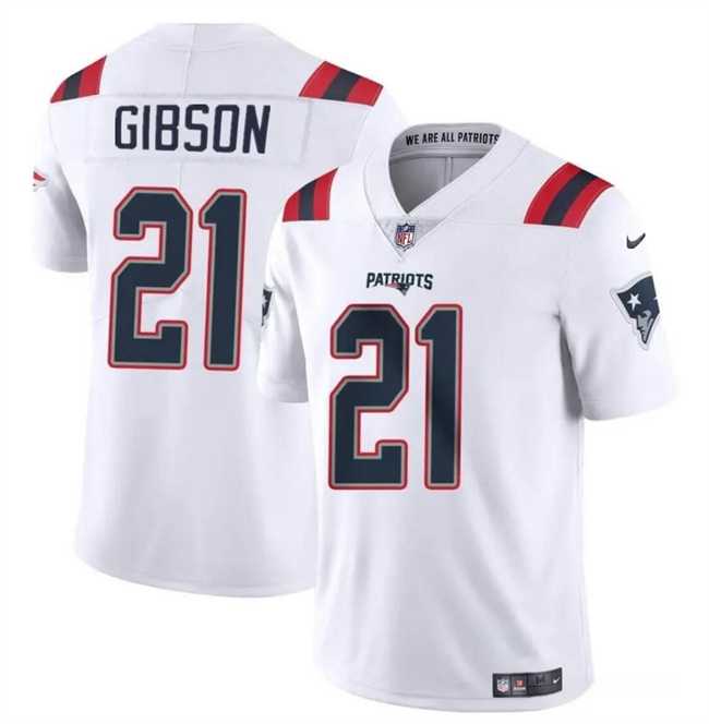Men & Women & Youth New England Patriots #21 Antonio Gibson White Vapor Limited Football Stitched Jersey