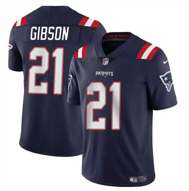 Men & Women & Youth New England Patriots #21 Antonio Gibsonz Navy Vapor Limited Football Stitched Jersey