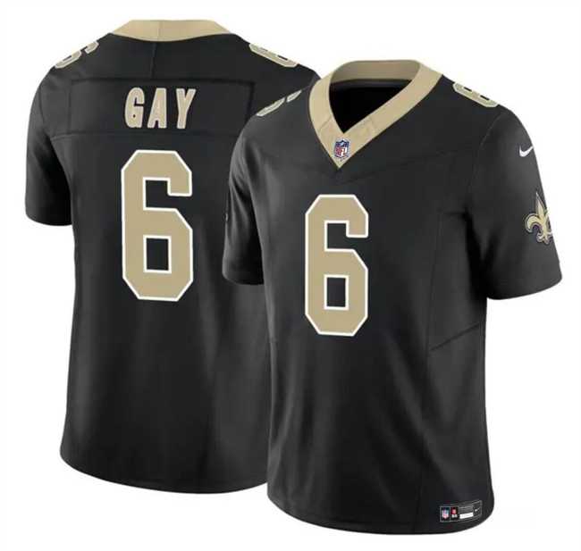 Men & Women & Youth New Orleans Saints #6 Willie Gay Black 2023 F.U.S.E. Vapor Limited Football Stitched Jersey